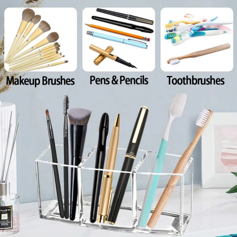 Clear Makeup Brush Organizer Acrylic Cosmetics Brushes Storage