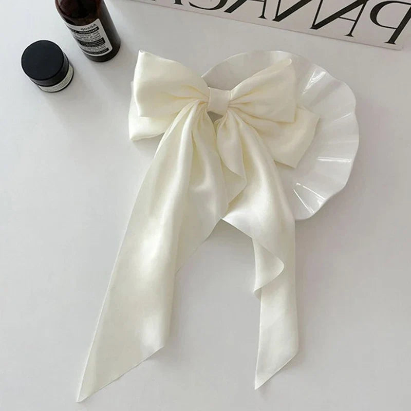 Satin Bow Hair Clip – Elegant Ribbon Barrette for Women