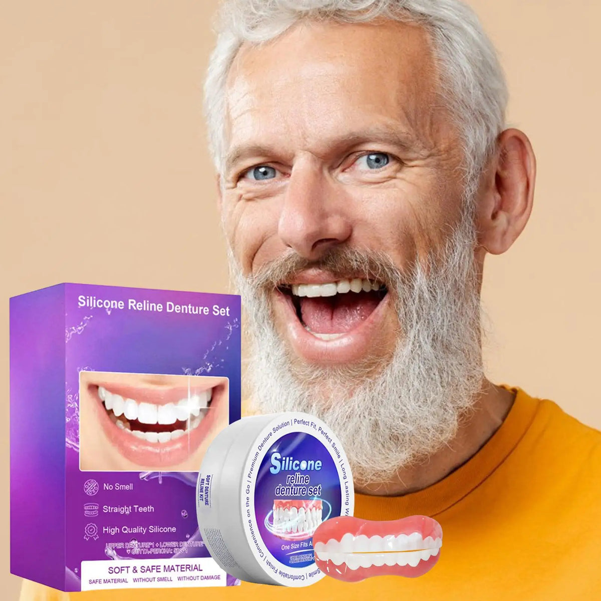 Silicone Denture Reliner Kit – Custom Fit Upper & Lower Braces