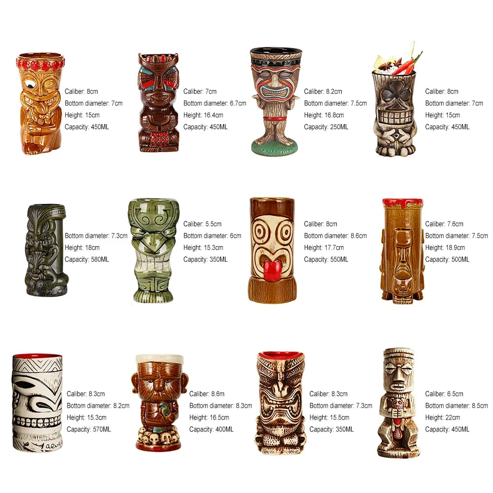 Hawaiian Tiki Ceramic Mug – Large Cocktail & Bar Drinkware