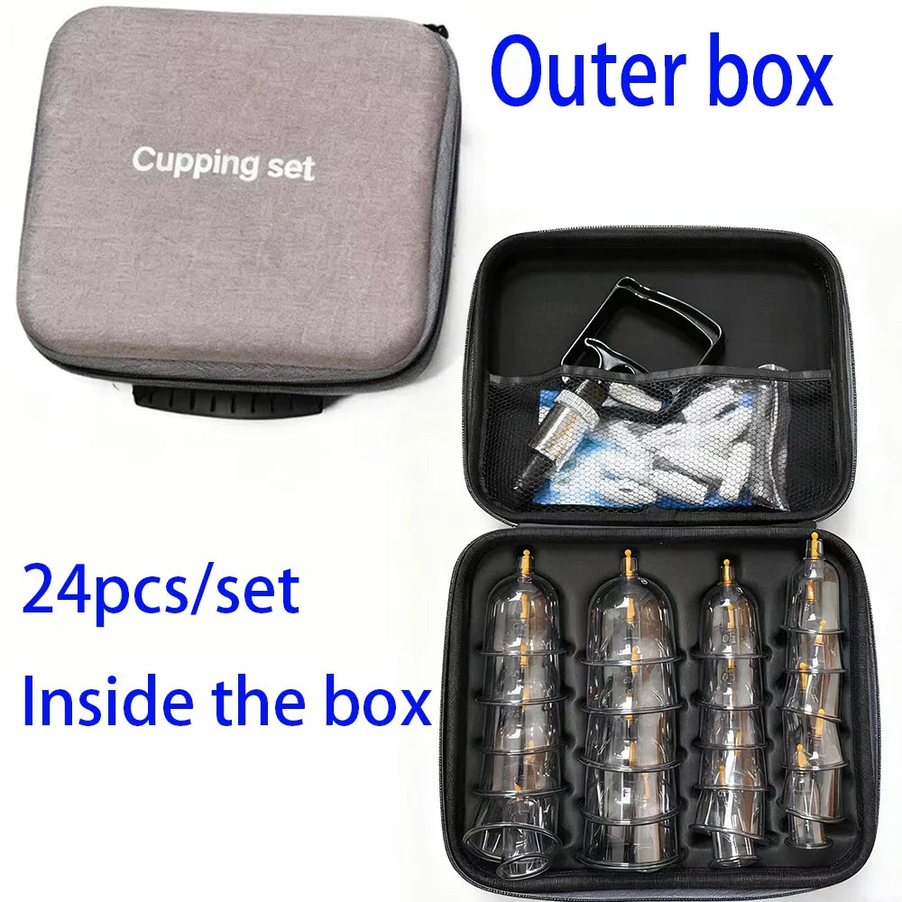 Cupping Therapy Massage Set – Vacuum Cups, Hand Pump & Manual