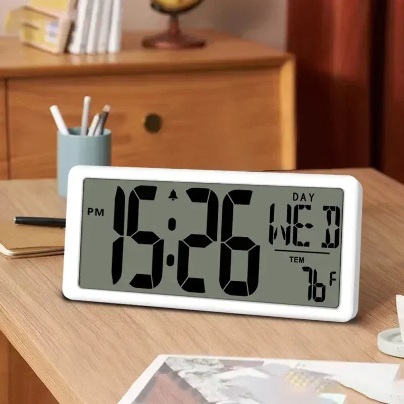Nordic Digital Alarm Clock | LCD Wall Mount & Desk Clock