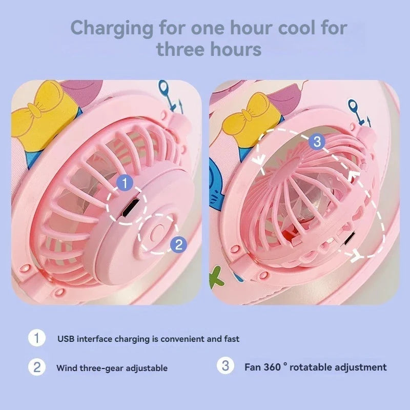Kids Sun Visor Hat with Fan | 3-Speed USB Rechargeable UV Cap