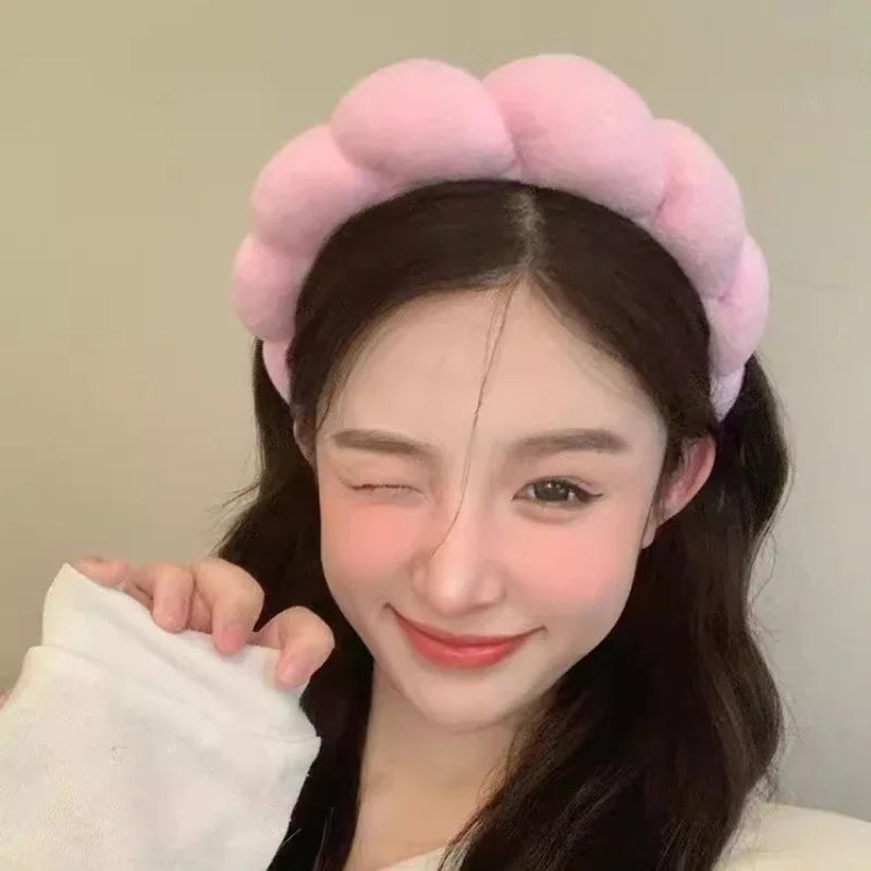 Fashion Microfiber Washing Wristbands Scrunchies Puffy Headband Spa