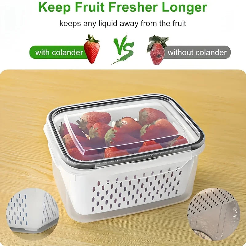 9-Piece Fruit Storage Containers for Fridge with Strainer