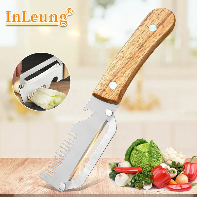 Stainless Steel Vegetable Peeler with Wooden Handle