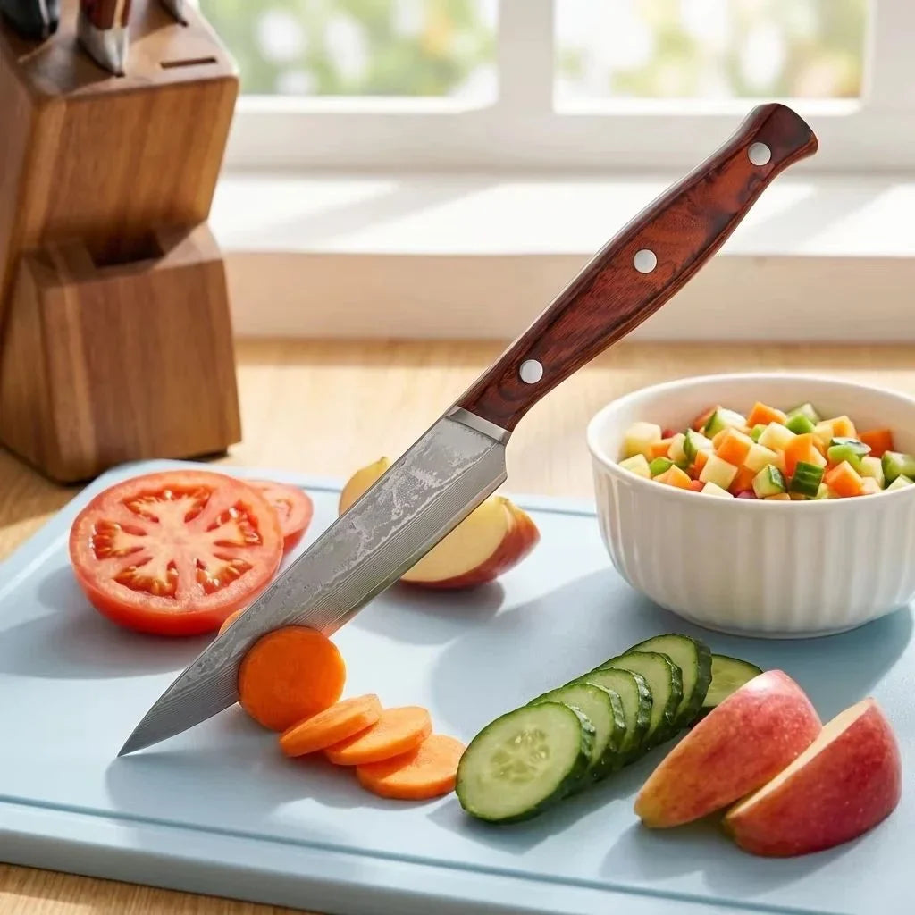 67-Layer Damascus VG10 Knife – Fruit, Steak & Paring