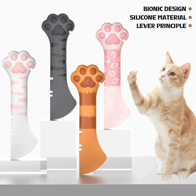 2-in-1 Cat Paw Silicone Food Scoop & Can Opener for Wet Food