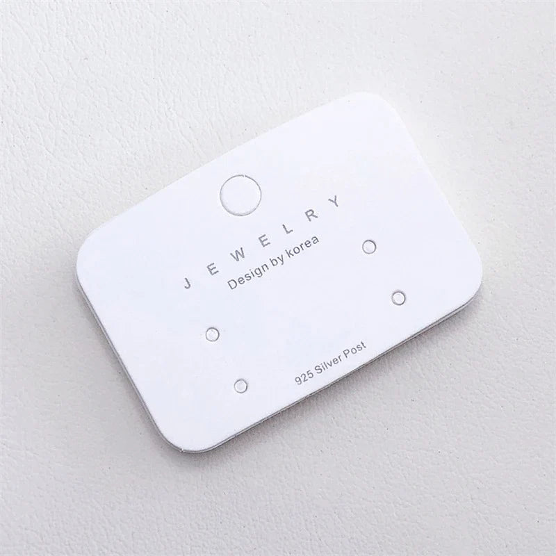 50 Pcs White Earring Display Cards – DIY Jewelry Packaging Tags