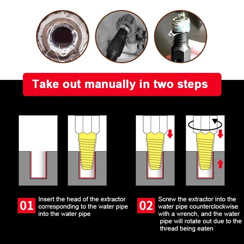 Zimir Double Head Screw Extractor Set – Bolt & Pipe Remover