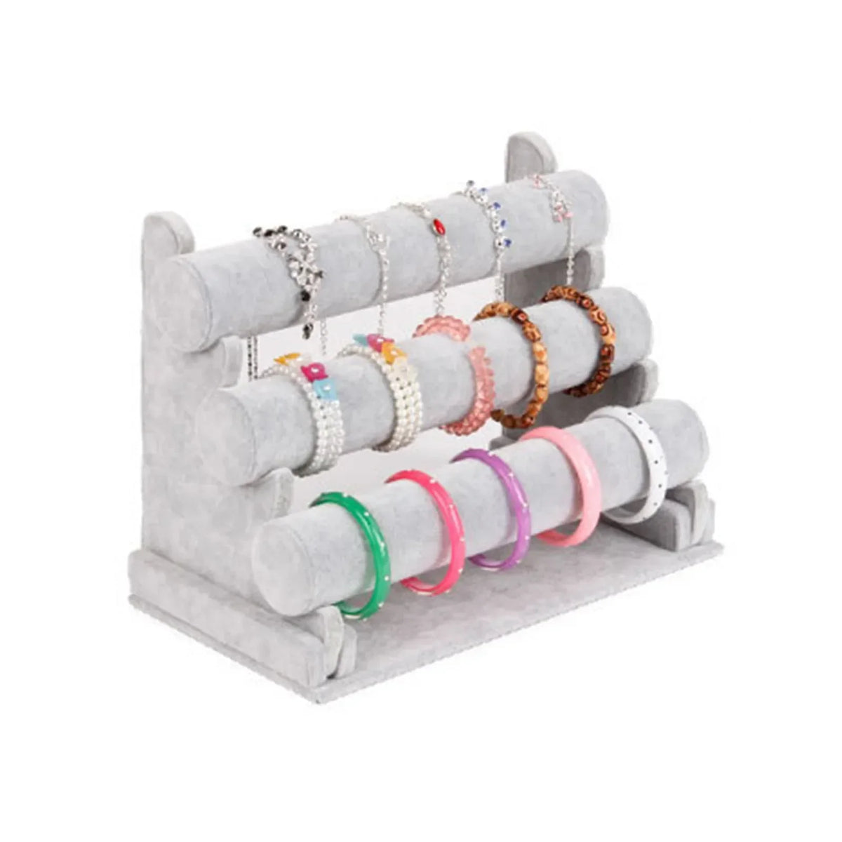 3-Tier Velvet Bracelet & Watch Jewelry Organizer Stand Rack