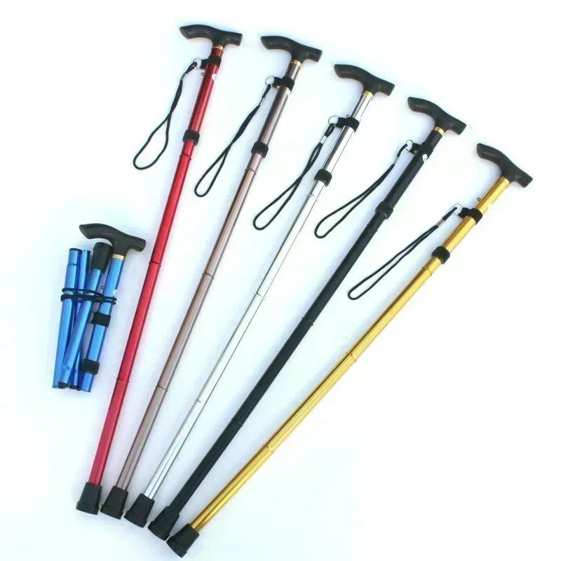 Foldable Aluminum Trekking Pole – Adjustable Hiking Walking Stick