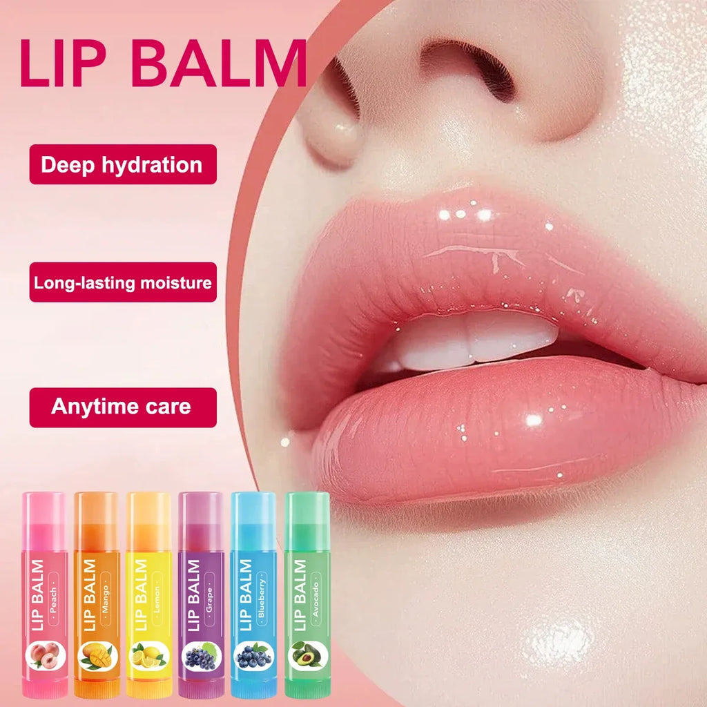 YURHERSU 6-Piece Fruit Lip Balm Set – Fun Gift for Girls