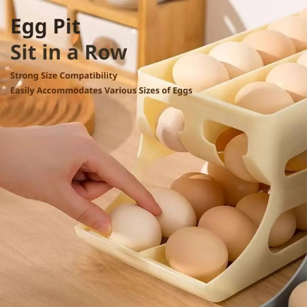 3-Tier Automatic Egg Roller Organizer – Holds 60 Eggs