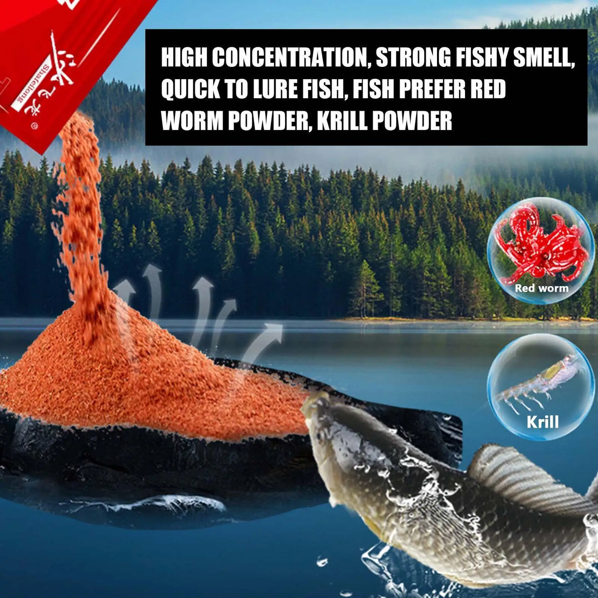 Red Worm Fish Attractant Powder – Freshwater Fishing Scent