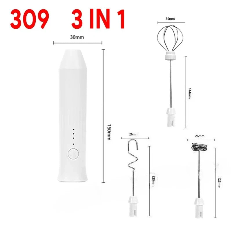 UPGRADED Electric Coffee Frother MILK Whisk+egg Beater MINI Food