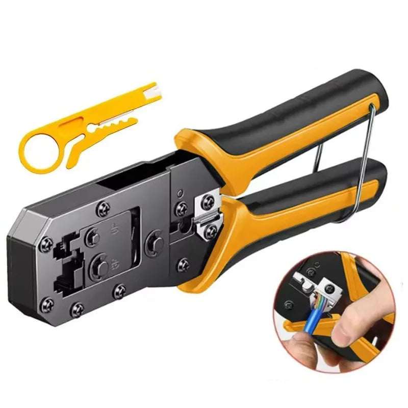 RJ45 Crimping Tool – LAN Cable Crimper Cutter Stripper RJ11 RJ12