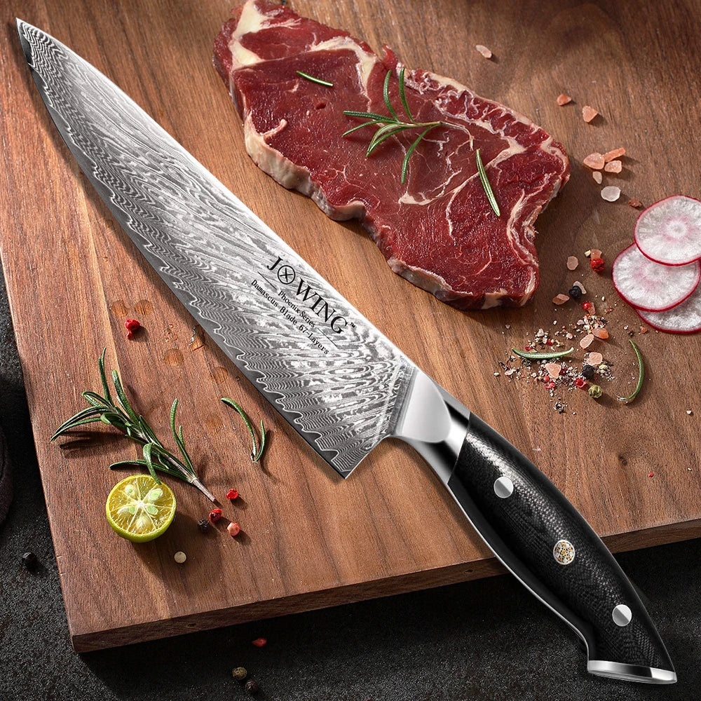 Damascus Chef's Knife – Sharp 21cm Stainless Steel Kitchen Knife