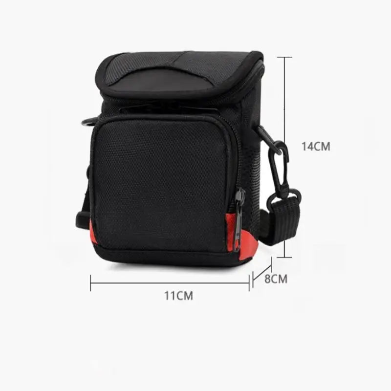 Waterproof Nylon Mini Camera Bag – Black Shoulder Backpack