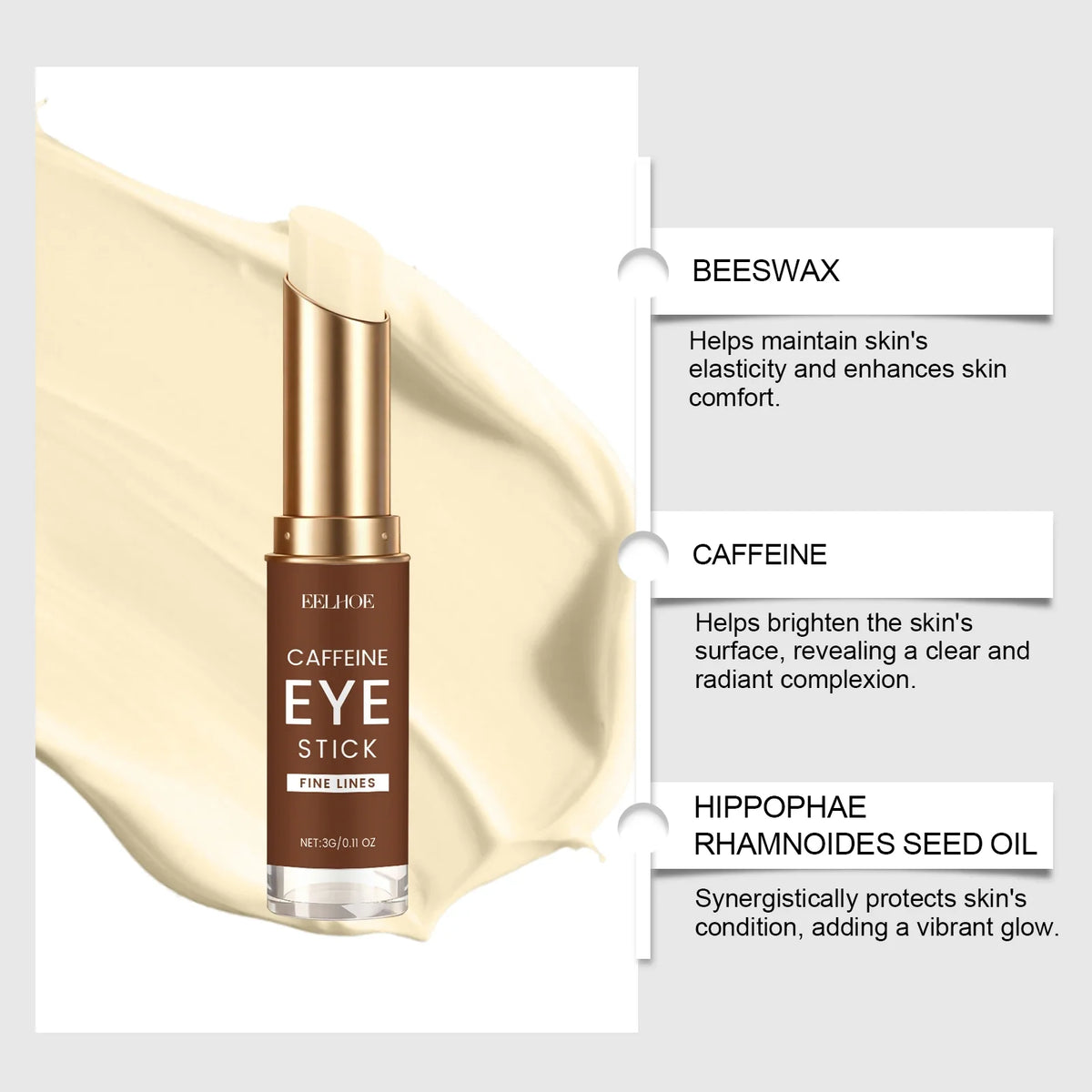 Caffeine Eye Cream Stick – Brighten, Firm & Hydrate | 3g