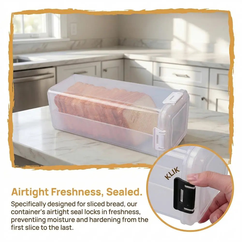 Airtight Bread Storage Container – Clear Loaf Keeper with Lid