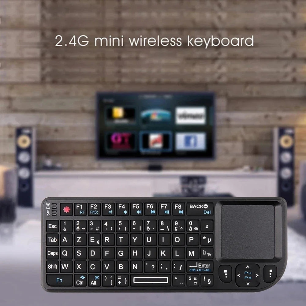 AyeBeau RGB Mini Wireless Keyboard Touchpad | French Spanish Russian