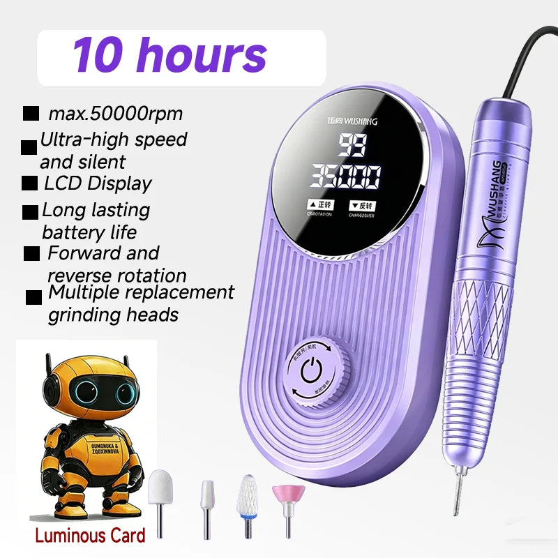 Professional Electric Nail Drill Kit – 50,000 RPM Manicure Set