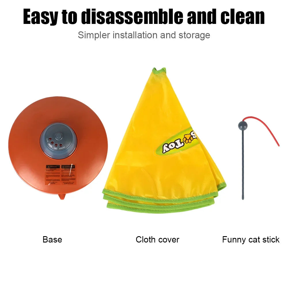 Electric Interactive Cat Toy – 4-Speed Undercover Mouse & Feather
