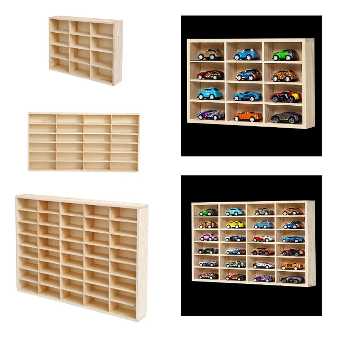 Wooden Storage Divider Box Display Multiuse Organizer Showcase