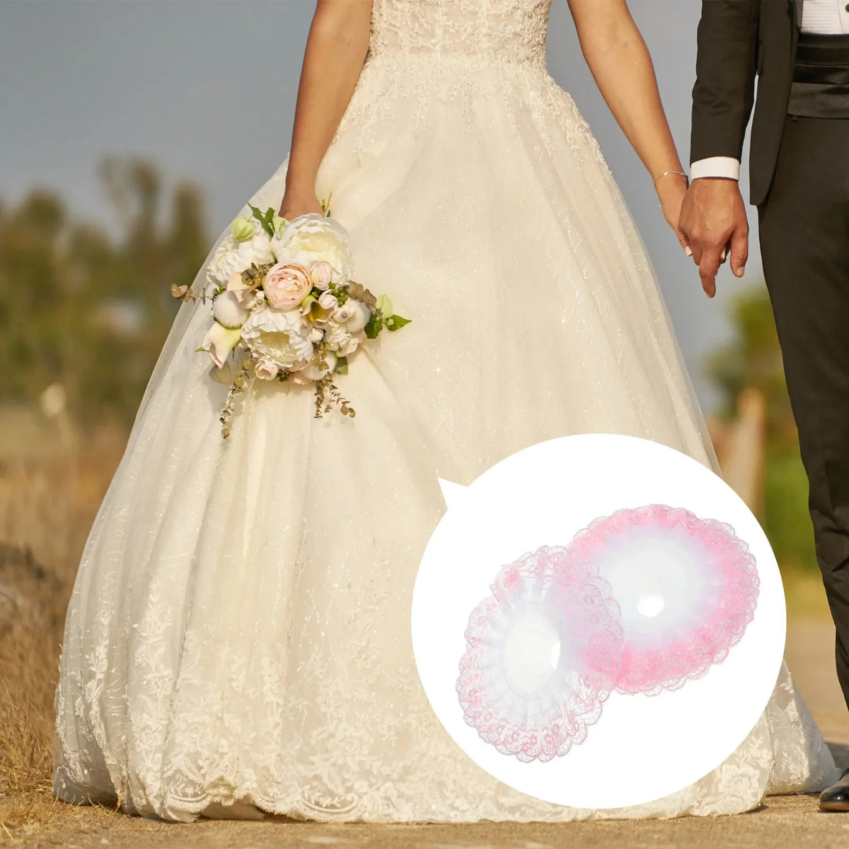 Bridal Bouquet Holder Collar Lace Floral Support Wedding Bouquets DIY