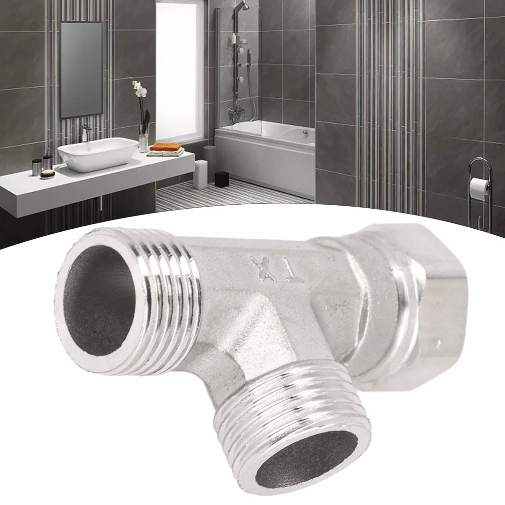 G1 2 T-adapter 3 Ways Valve Toilet Diverter Stainless Steel Bidet