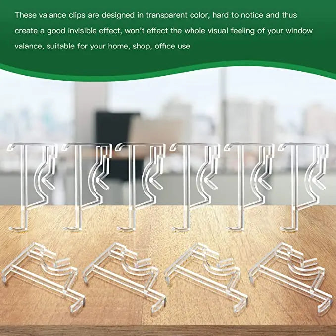 2-Inch Clear Plastic Valance Clips for Window Blinds – 20 Pack