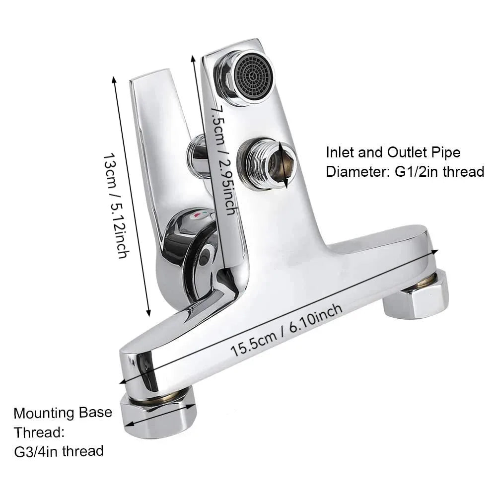 Zinc Alloy Wall-Mounted Triple Mixer Shower Faucet | G1/2 Inch