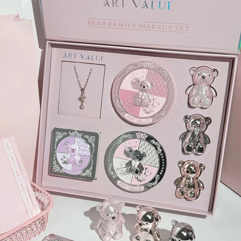 Art Value 7-Piece Makeup Set – Lip, Blush, Eyeshadow & Necklace