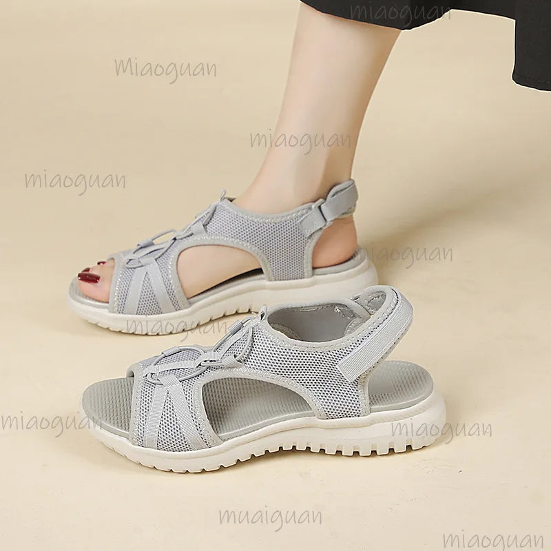Women's Retro Gladiator Flat Sandals – Non-Slip & Breathable