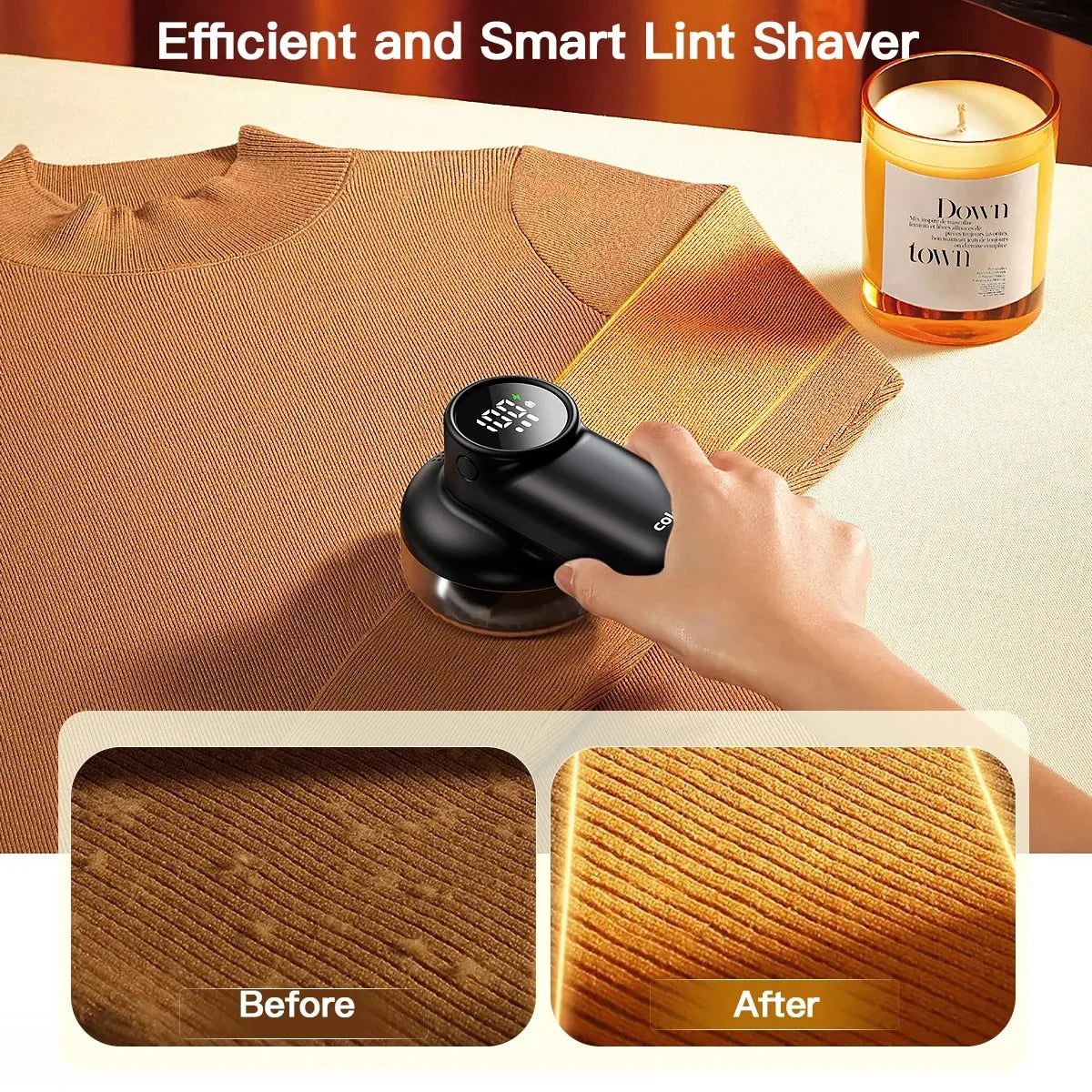 Electric Fabric Shaver & Lint Remover – Rechargeable Digital Display