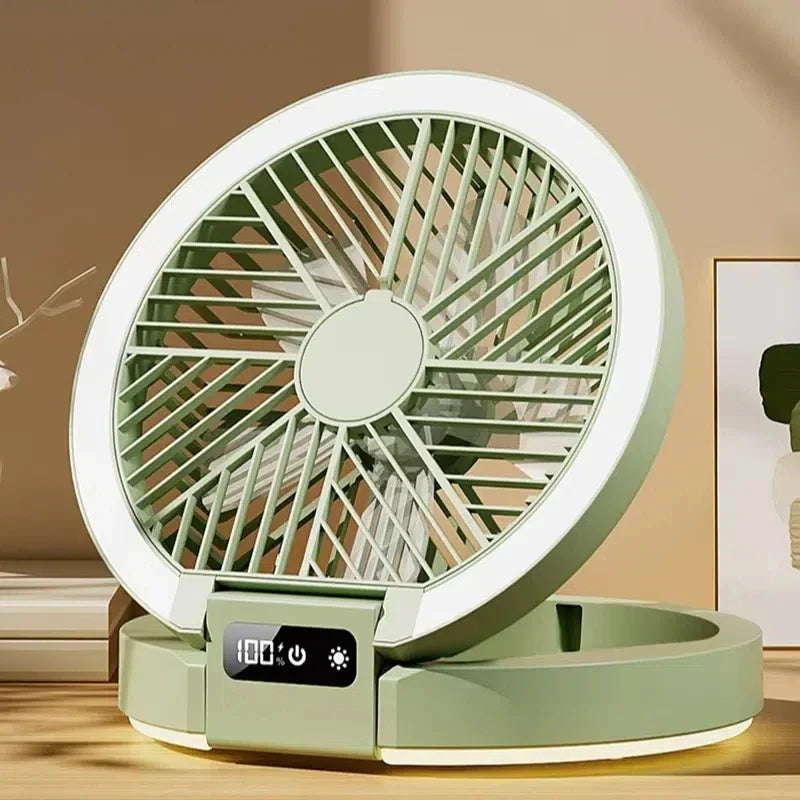 Wireless Portable Electric Fan – LED Display, Desktop & Wall Mount