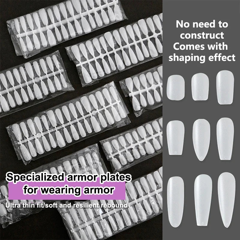 300 Pcs Matte & Clear False Nail Tips – Gel Extension DIY Kit