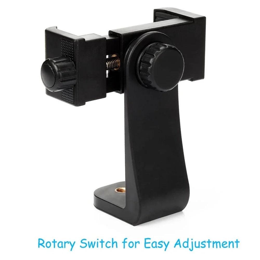360° Phone Clip Tripod Mount – Universal 1/4" Screw Adapter