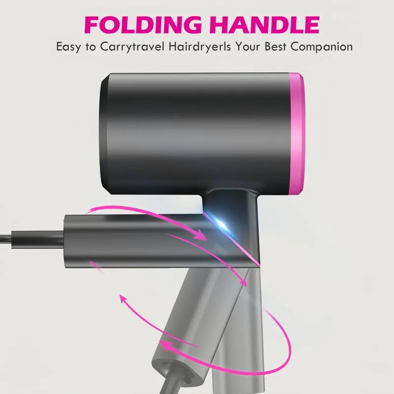 Foldable Ionic Hair Dryer 1200W | 3 Speed, Dual Voltage