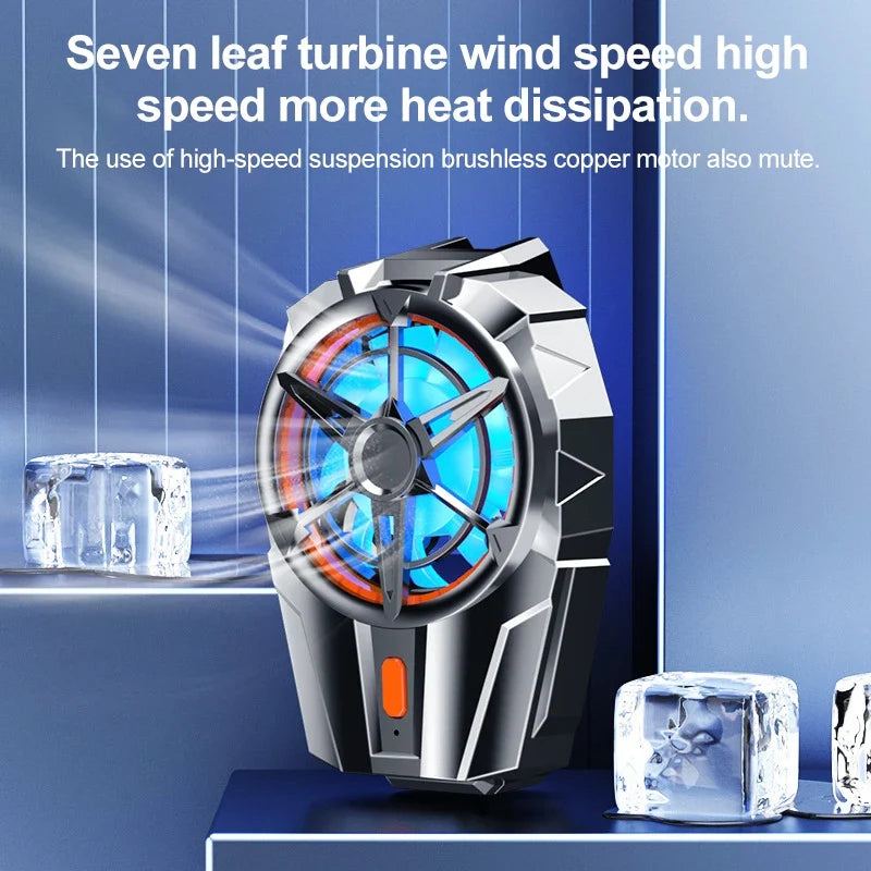 Mobile Phone Cooler Gaming Rechargeable Portable Fan Games Black