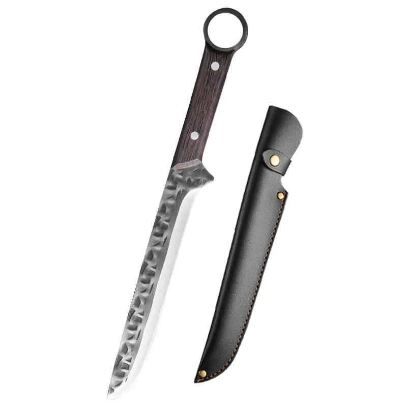 Handmade Forged Boning Knife – Stainless Steel & Wood Handle