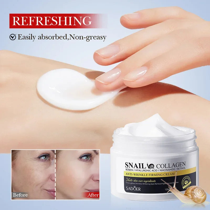SADOER Snail Collagen Anti Wrinkles Face Cream Firming Moisturizing