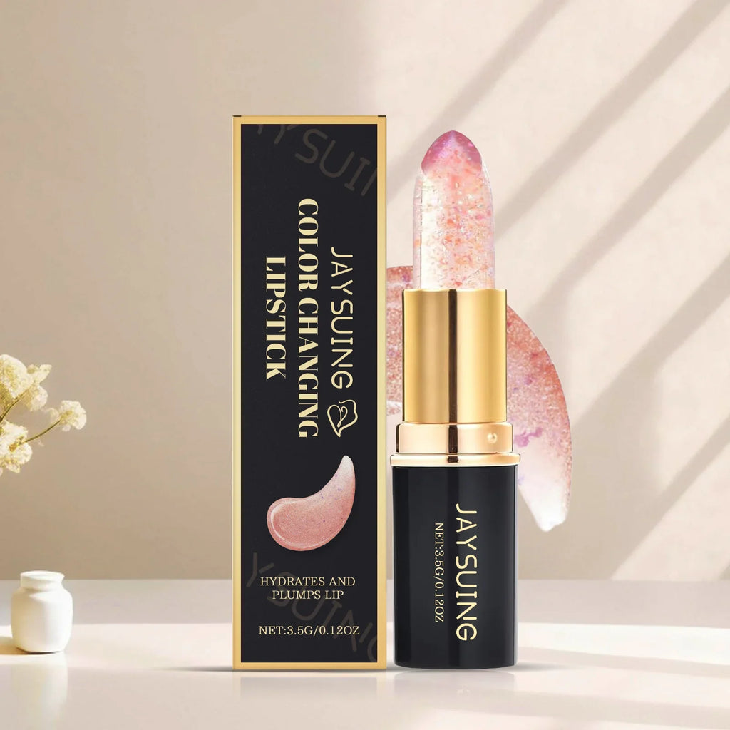 Jaysuing Color Changing Glitter Jelly Lip Balm – Hydrating Gloss