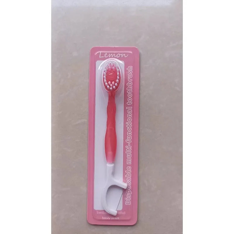 Disposable 4-in-1 Travel Toothbrush with Floss | Oral Care Kit