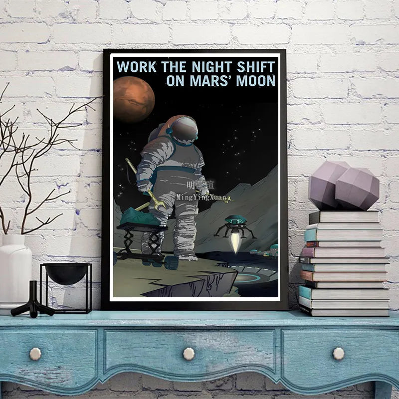 Nordic Abstract Space Travel Vintage Poster – Wall Art Print