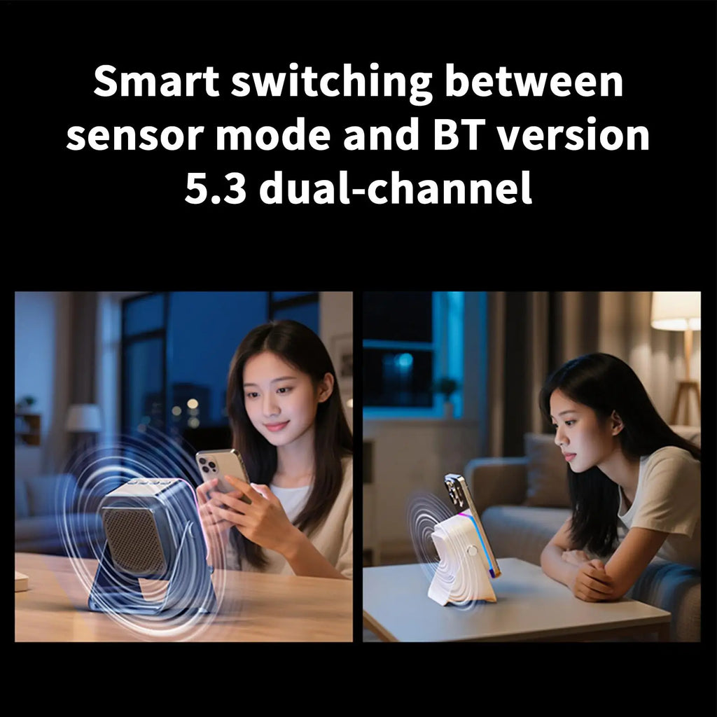 Folding Phone Stand Speaker – 10W Wireless Charging & Light