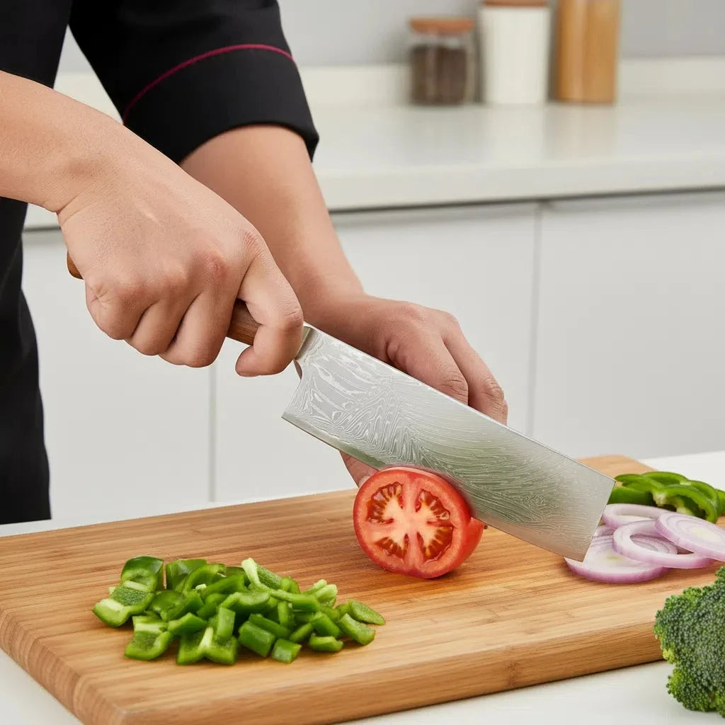 67-Layer Damascus Steel Cleaver – Ultra-Sharp Kitchen Knife