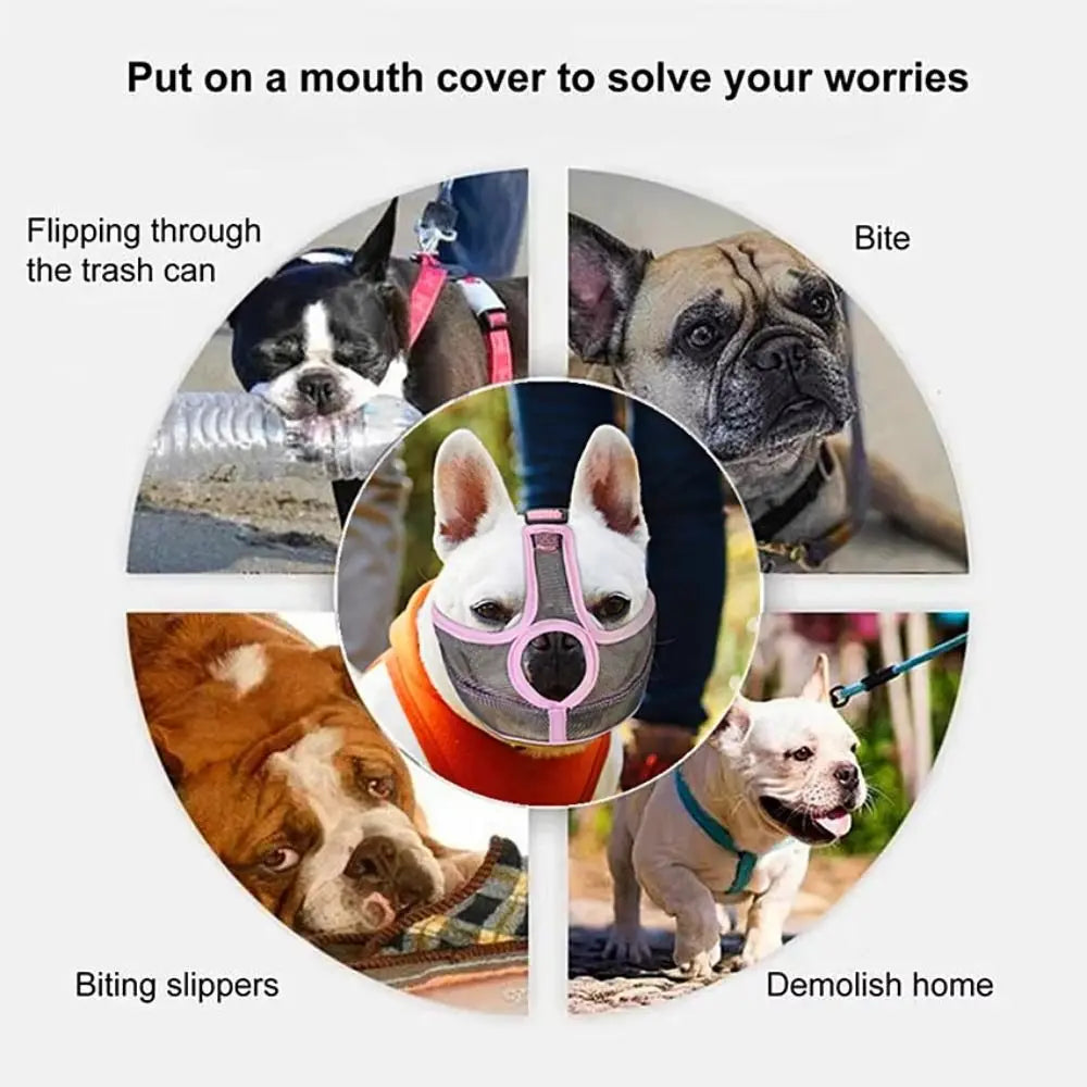 Breathable Mesh Dog Muzzle – Anti-Chew & Anti-Bark Cover