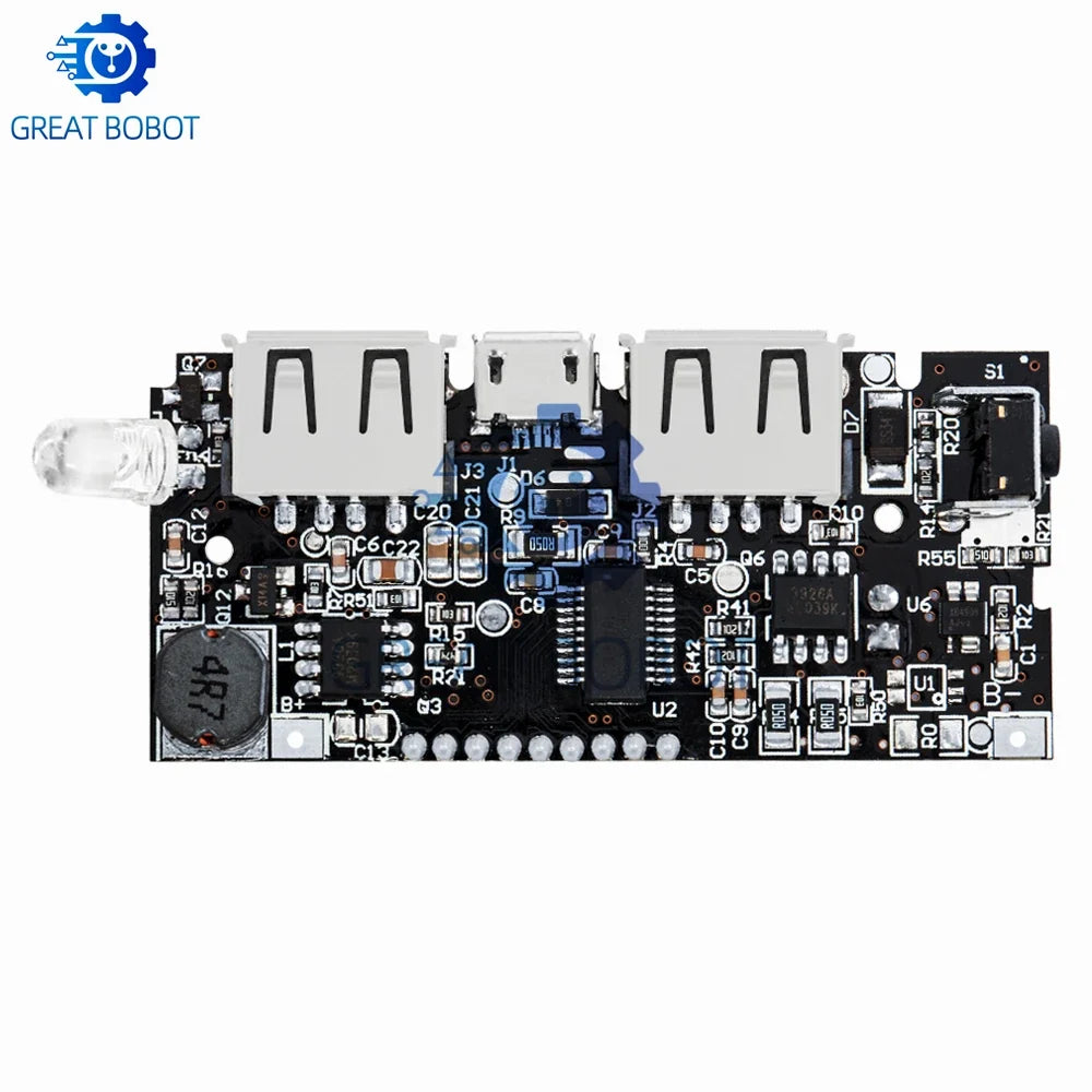 Dual USB Power Bank PCB Module 5V 1A 2.1A | 18650 DIY